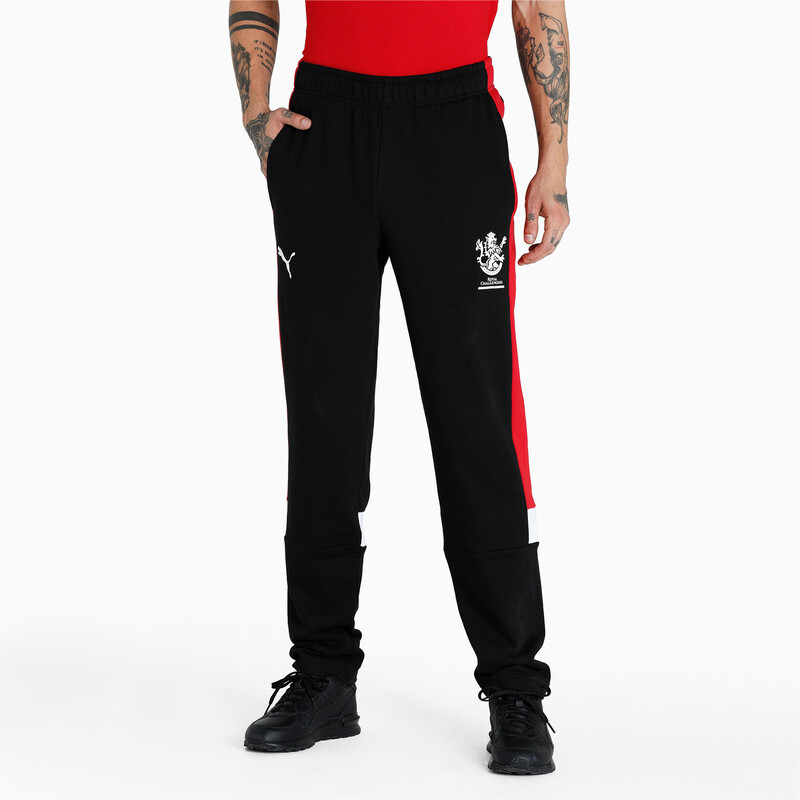

Men's PUMA Royal Challengers Bangalore Colourblocked Knitted Pants, Black/red