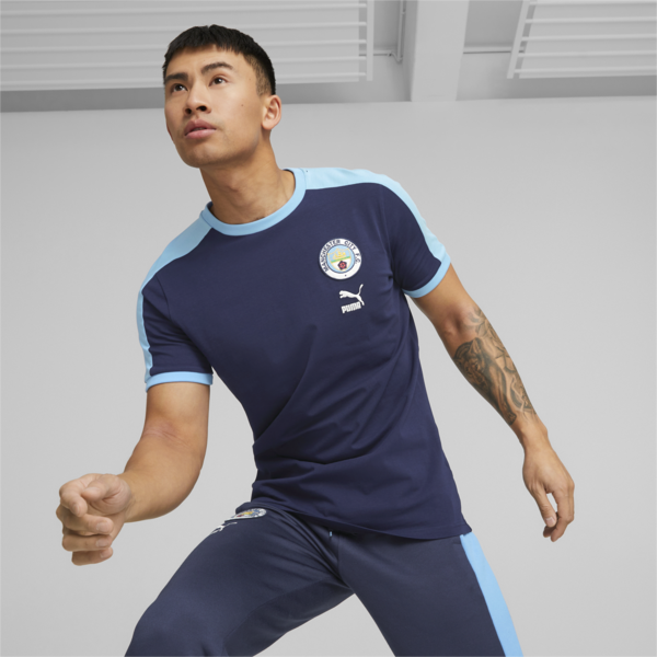 Manchester City F.C. ftblHeritage T7 Tee Men, PUMA Navy-Team Light Blue, large-ZAF