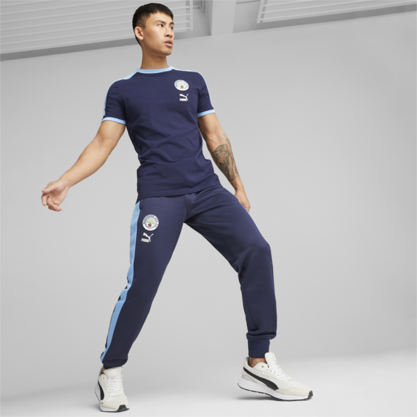 Manchester City F.C. ftblHeritage T7 Track Pants Men, PUMA Navy-Team Light Blue, large-ZAF