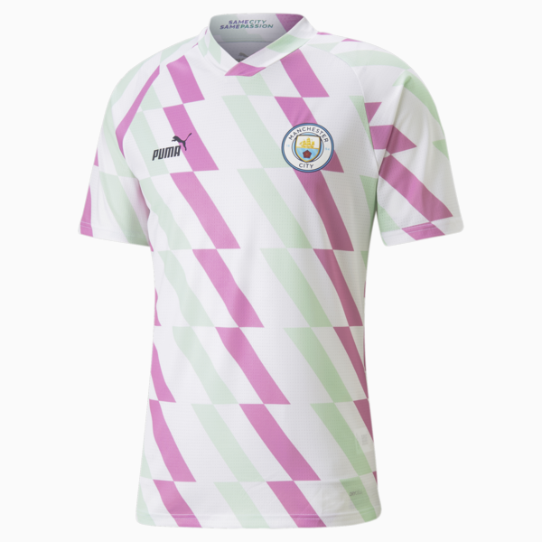 Manchester City Pre-match Jersey Men, PUMA White-Mist Green-Mauve Pop, large-ZAF