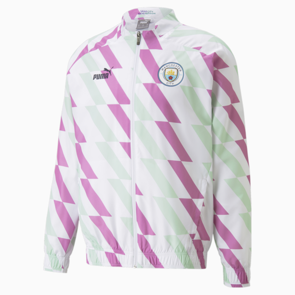 Manchester City Pre-match Jacket Men, PUMA White-Mist Green-Mauve Pop, large-ZAF