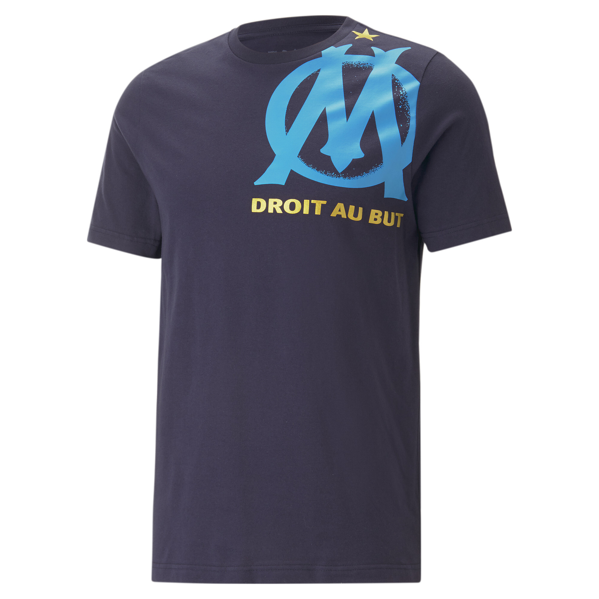 Men's Puma Olympique De Marseille FTBL Legacy T-Shirt, Blue, Size XL, Clothing