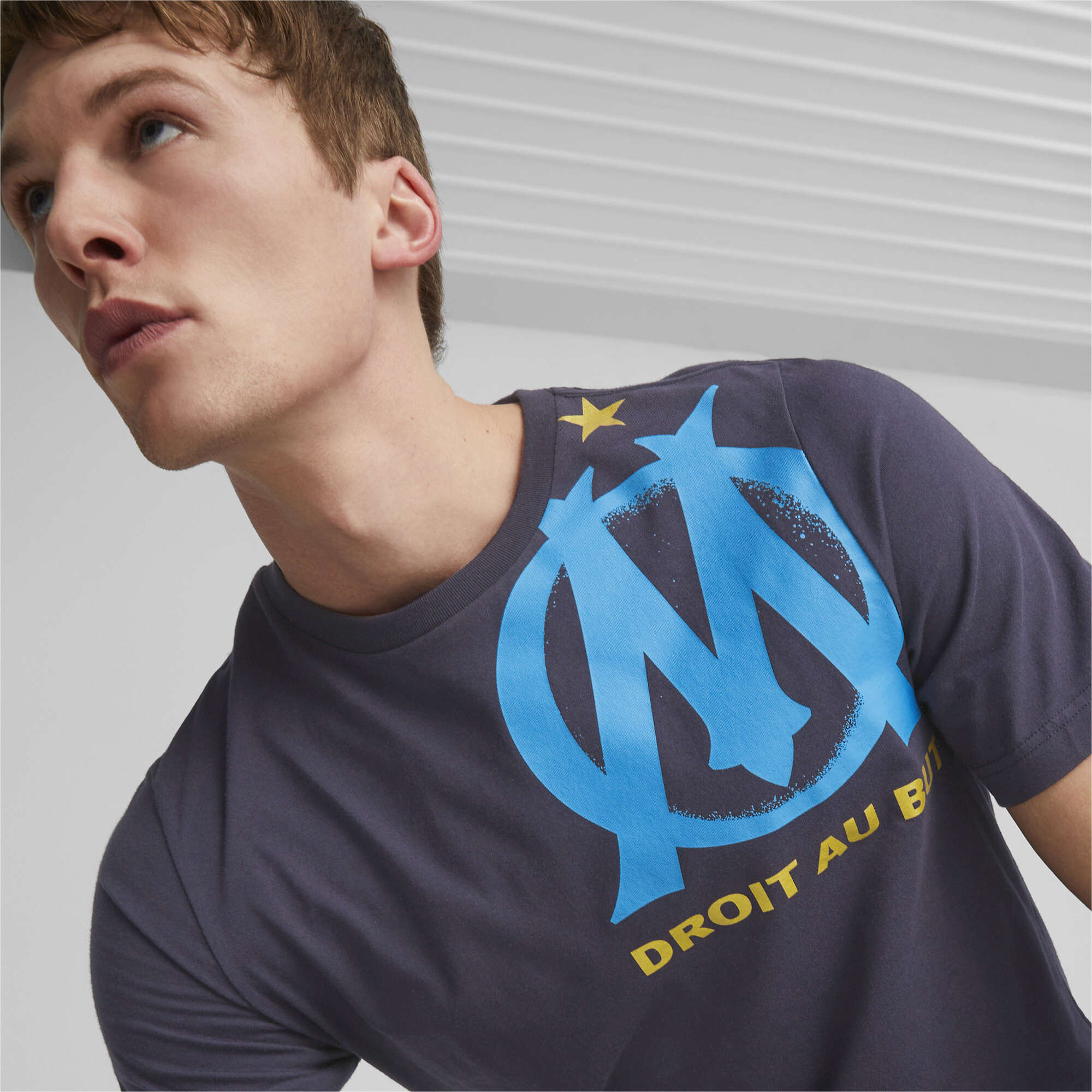 Men's Puma Olympique De Marseille FTBL Legacy T-Shirt, Blue, Size 3XL, Clothing