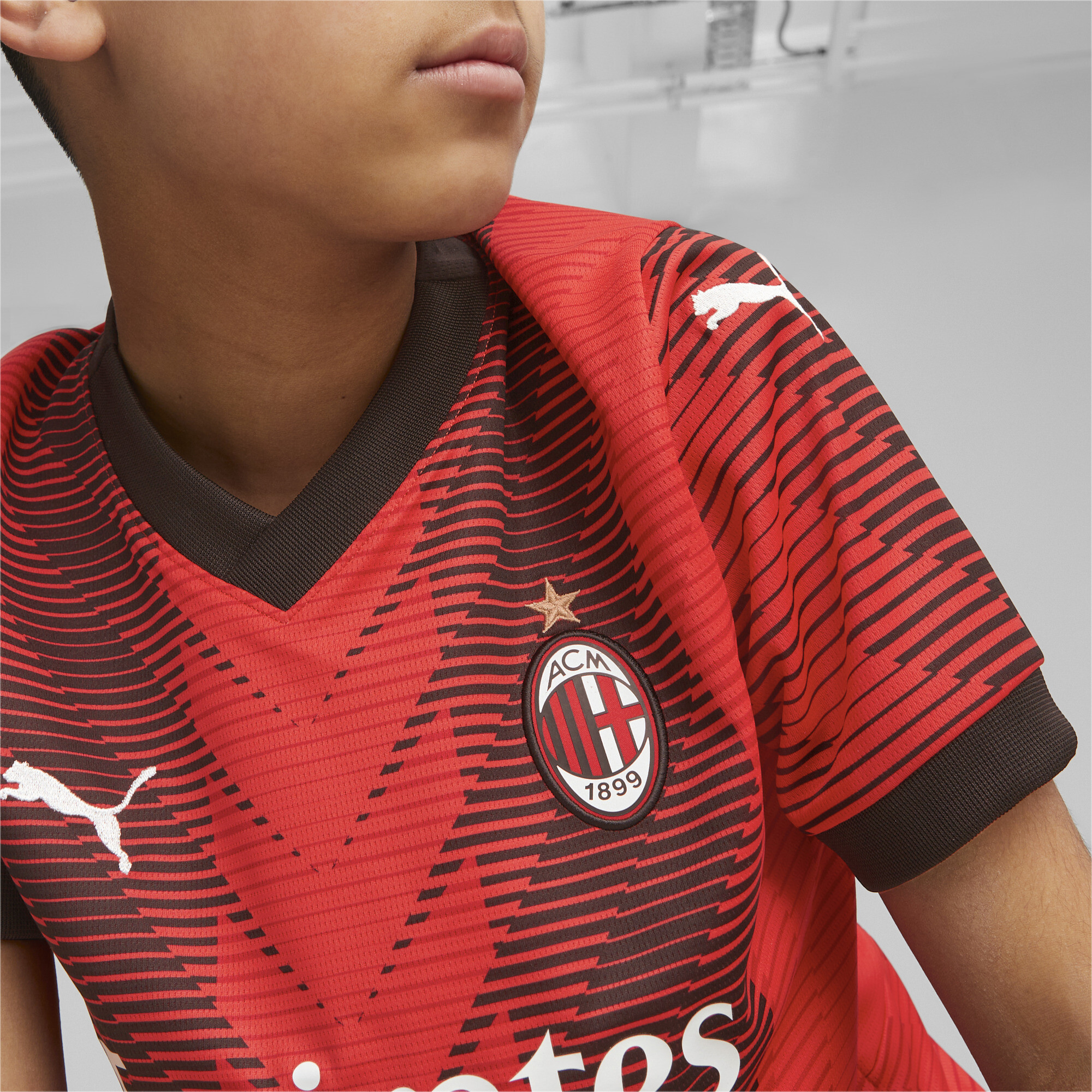 PUMA AC Milan 23/24 Home Jersey In Red, Size 5-6 Youth