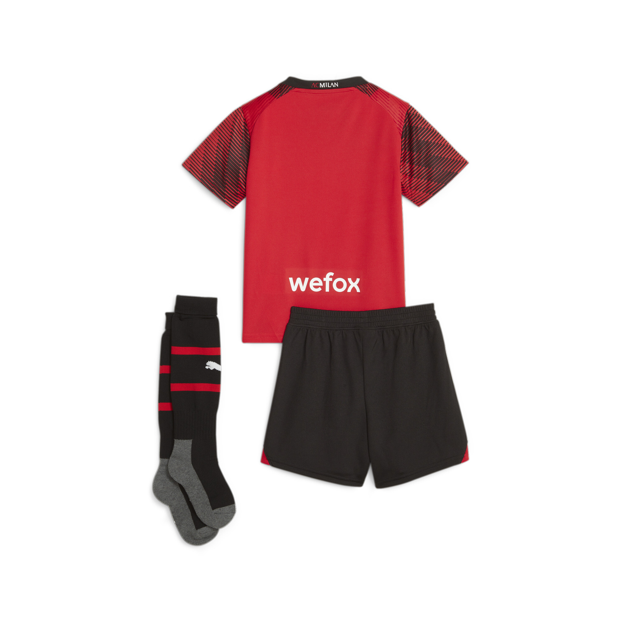 Puma A.C. Milan 23/24 Home Mini Kit, Red, Size 5-6Y, Clothing