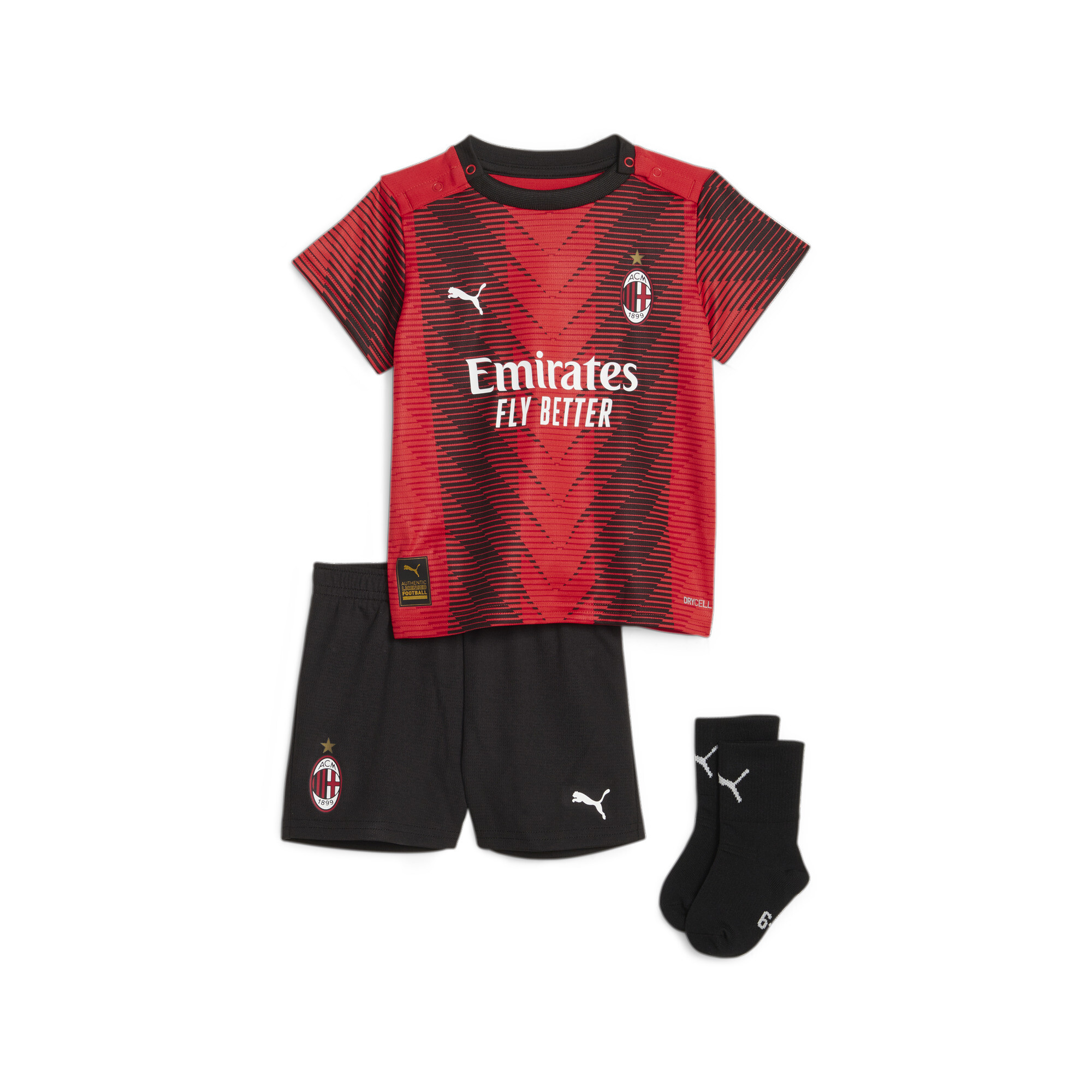 Puma A.C. Milan 23/24 Home Baby Kit, Red, Size 12-18M, Clothing
