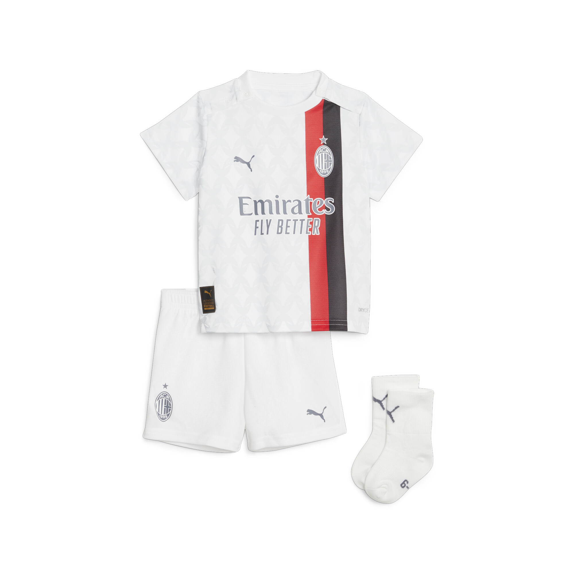 Puma AC Milan 23/24 Away Toddlers' Babykit, White, Size 2-4M, Clothing