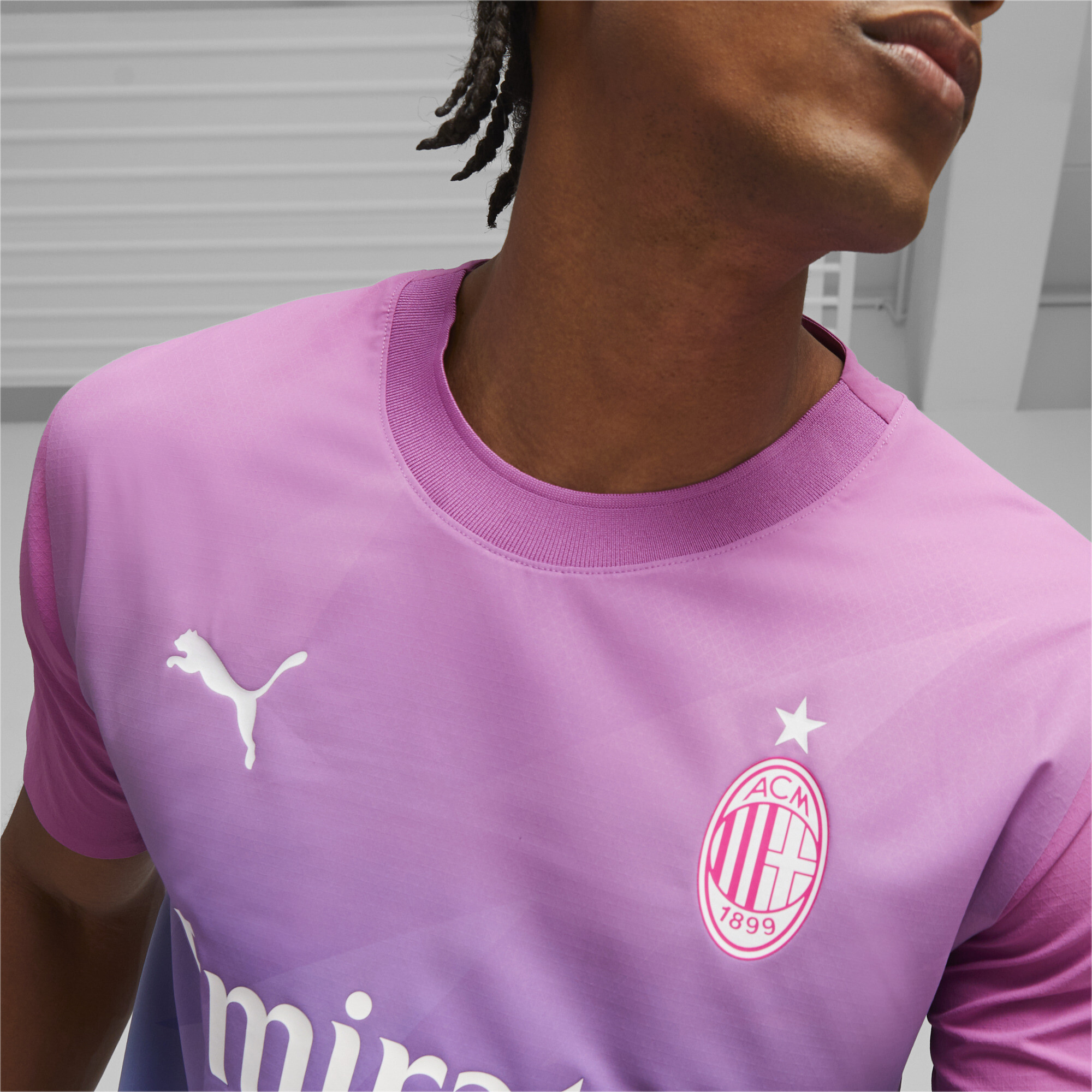 Men's Puma AC Milan 23/24 Third Authentic Jersey, Pink, Size L, Clothing