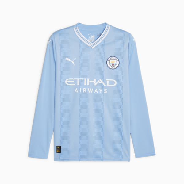Manchester City F.C. Home Replica Long-Sleeve Jersey Men, Team Light Blue-PUMA White, large-ZAF