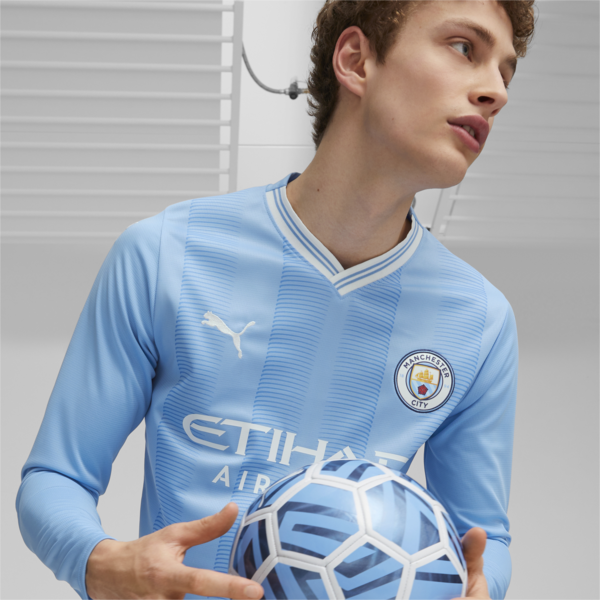 Manchester City F.C. Home Replica Long-Sleeve Jersey Men, Team Light Blue-PUMA White, large-ZAF