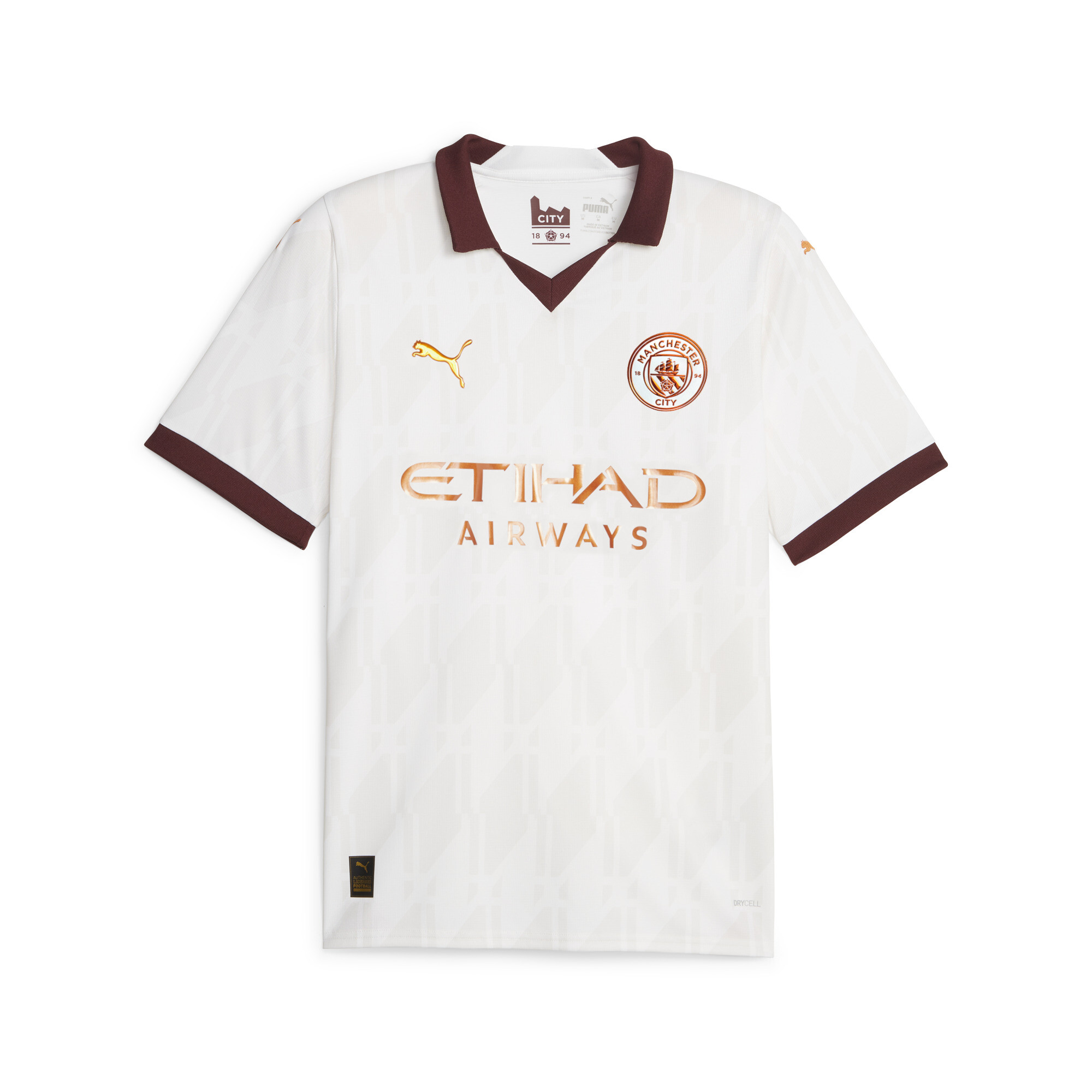 Puma Manchester City 23/24 Auswärtstrikot Herren | Mit Other Pattern | White/Aubergine | Größe: M