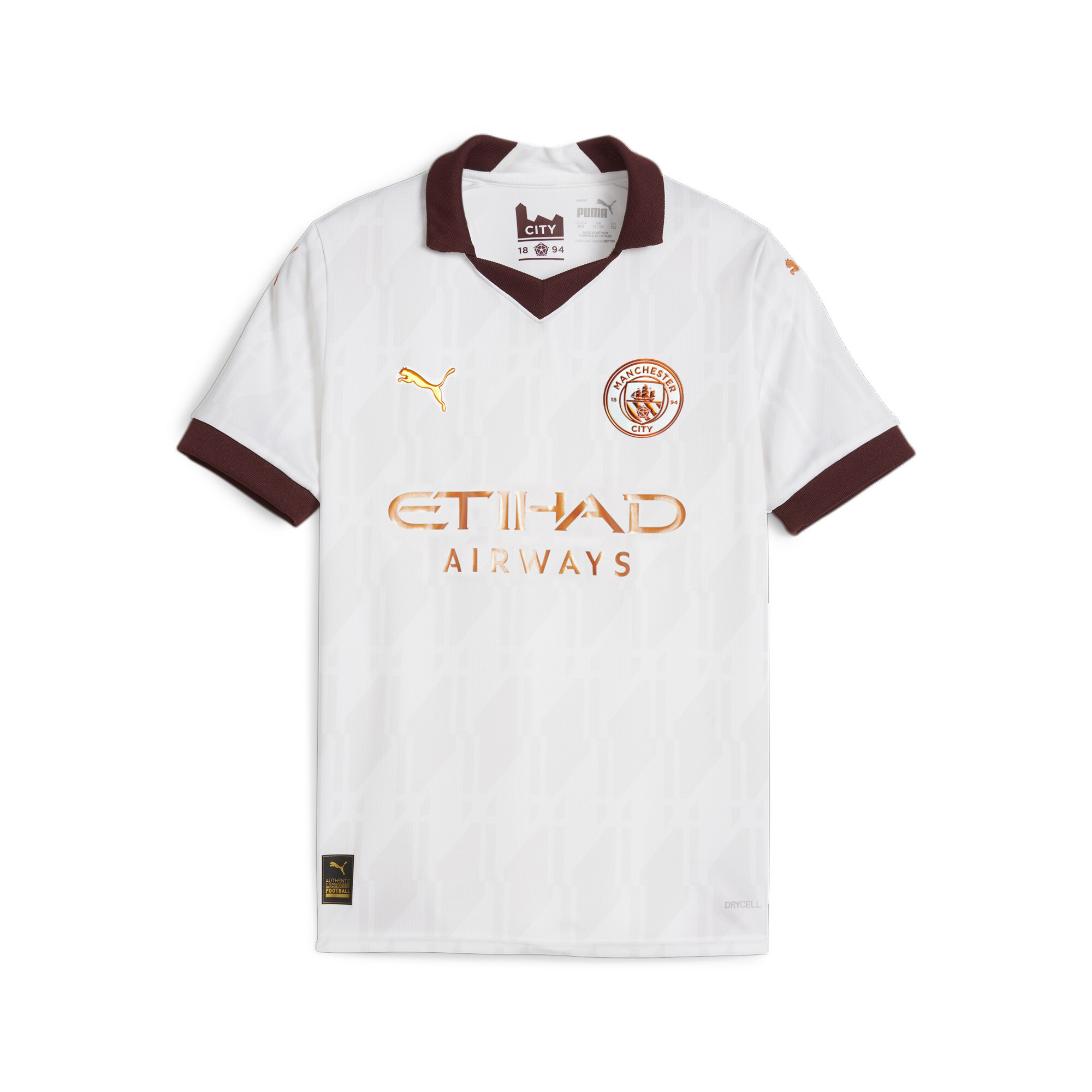 Puma Manchester City 23/24 Away Jersey Youth, White, Size 9-10Y, Clothing