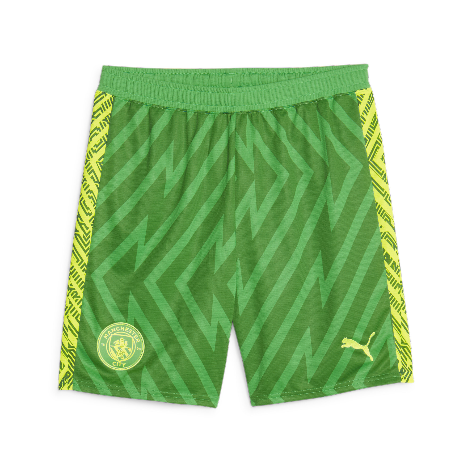 Puma Manchester City Torwart-Shorts Für Herren | Mit Other Pattern | Grassy Green/Yellow Alert | Größe: M