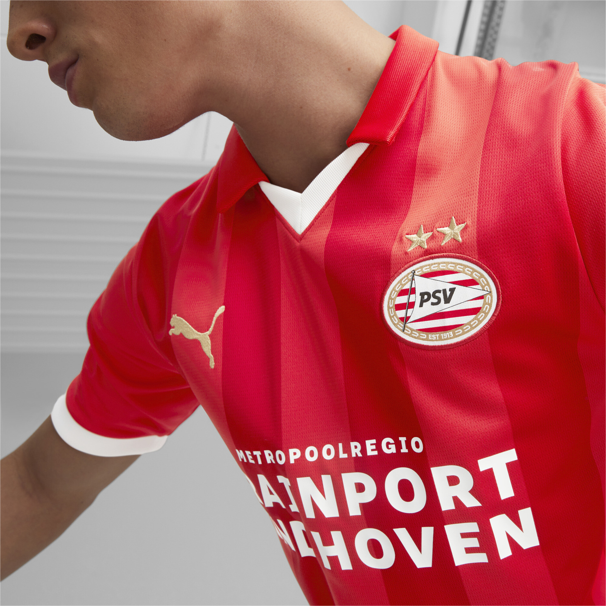 Men's PUMA PSV Eindhoven 23/24 Home Jersey Men In Red, Size Medium