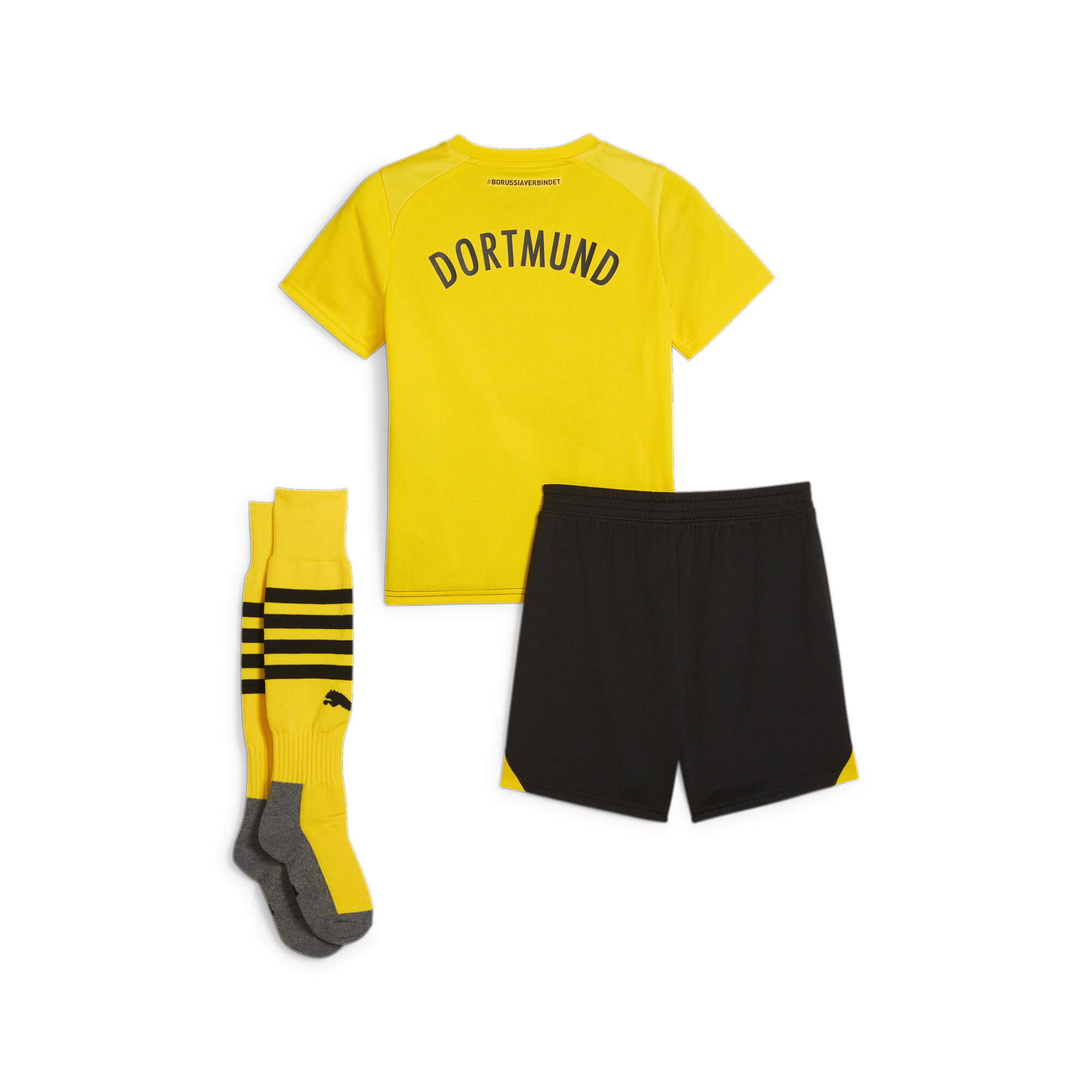Puma Borussia Dortmund 23/24 Home Minikit, Yellow, Size 3-4Y, Clothing