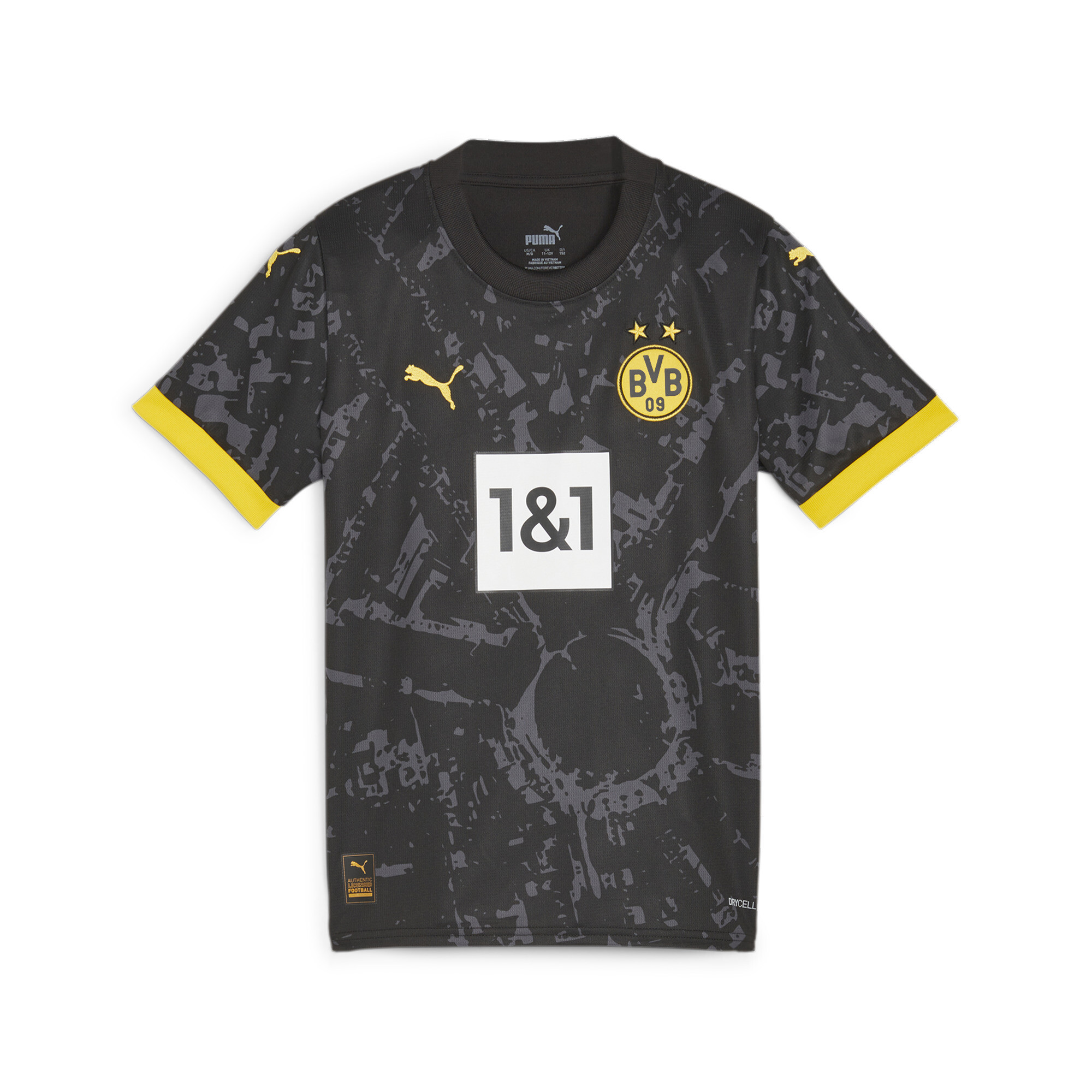 Puma Borussia Dortmund 23/24 Youth Away Jersey, Black, Size 13-14Y, Clothing