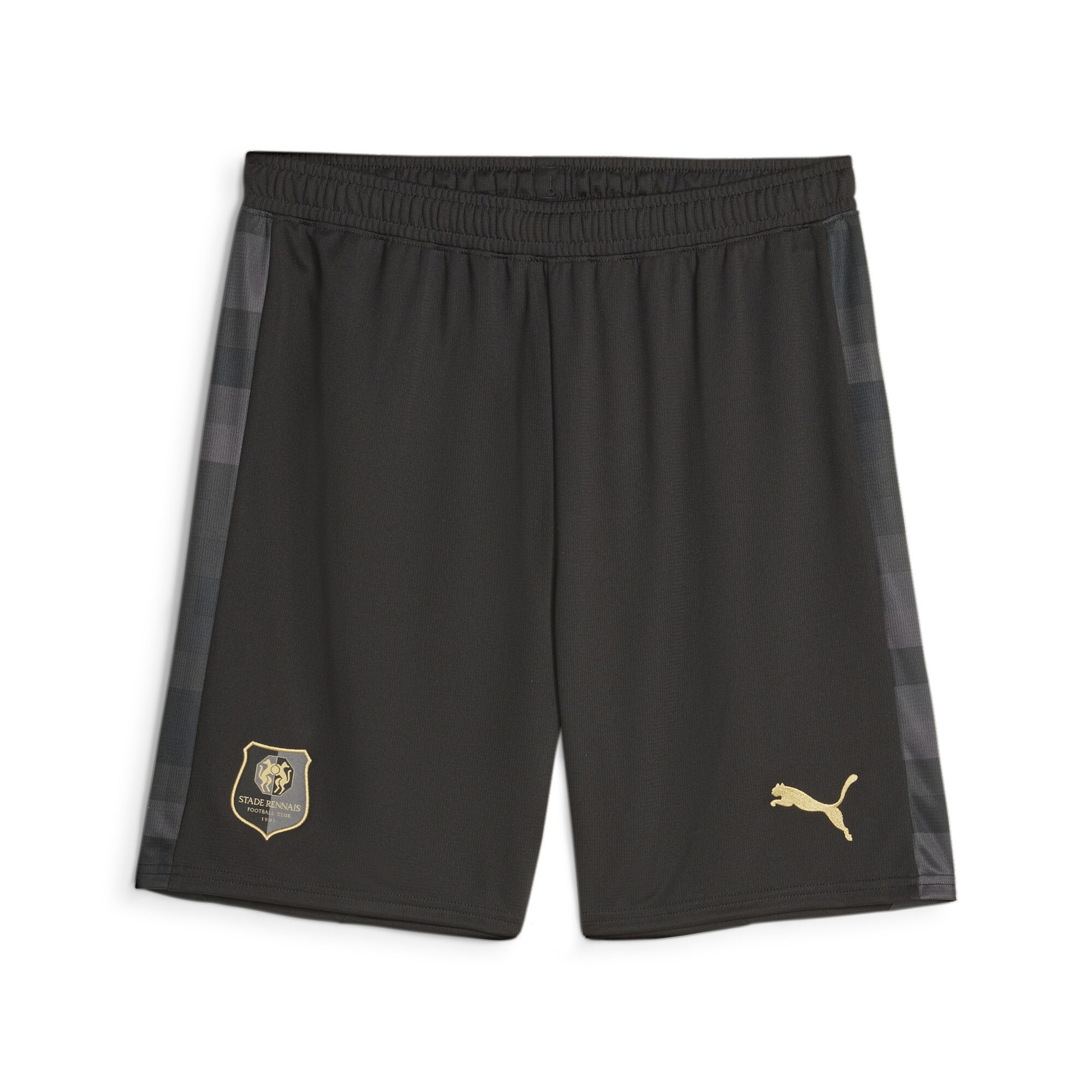 Puma Stade Rennais F.C. Fußballshorts Für Herren | Mit Color Blocking | Black/Matte Gold | Größe: S