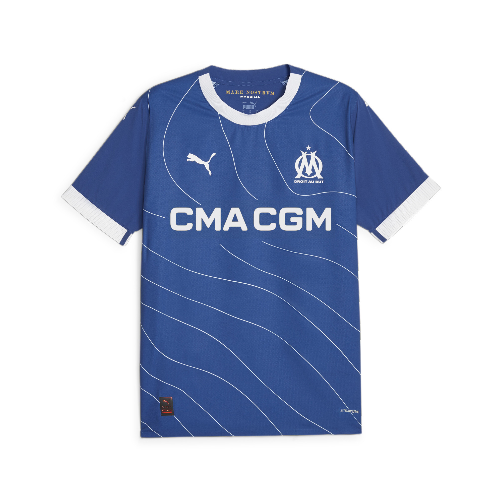 Men's Puma Olympique De Marseille 23/24's Away Authentic Jersey, Blue, Size L, Clothing