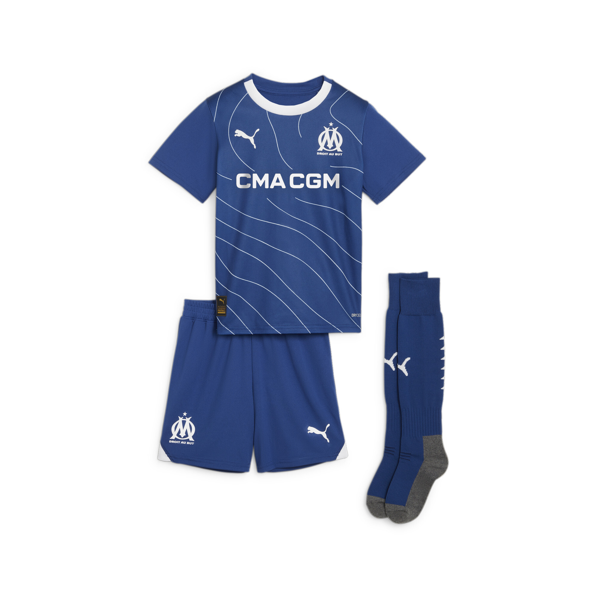 Puma Olympique De Marseille 23/24 Away Minikit, Blue, Size 4-5Y, Clothing