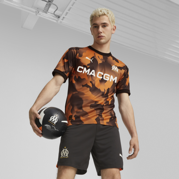 Camiseta tercera del Olympique de Marseille 23/24 para hombre, PUMA Black-Flat Dark Gray-Rickie Orange, large-MEX