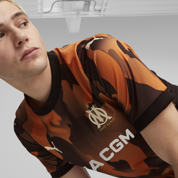 Camiseta tercera del Olympique de Marseille 23/24 para hombre, PUMA Black-Flat Dark Gray-Rickie Orange, large-MEX