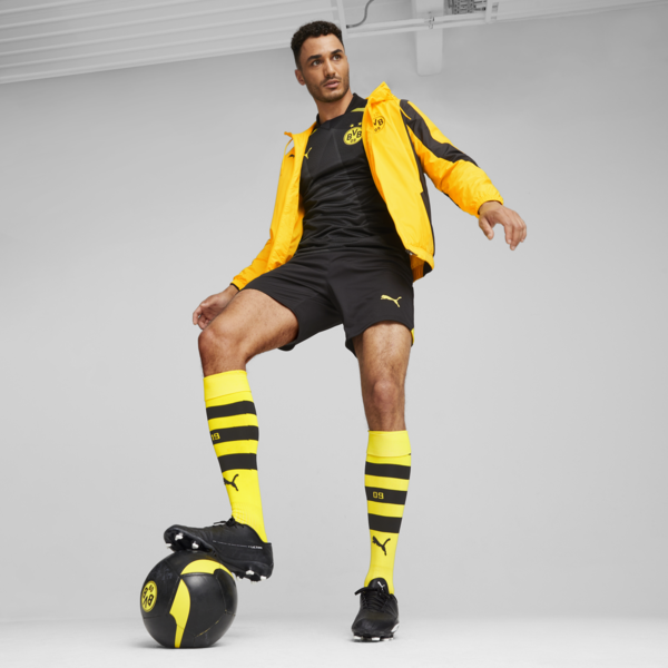 Borussia Dortmund Men's Pre-match Football Jacket, Cyber Yellow-PUMA Black, large-ZAF