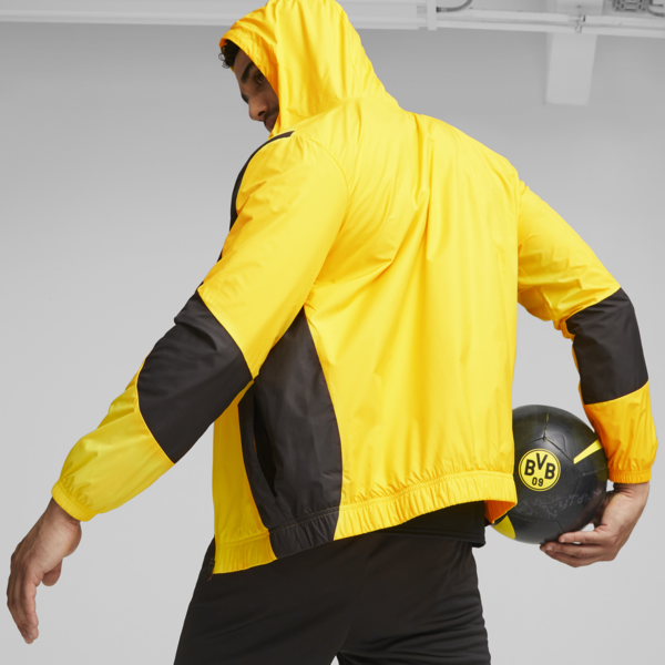 Borussia Dortmund Men's Pre-match Football Jacket, Cyber Yellow-PUMA Black, large-ZAF