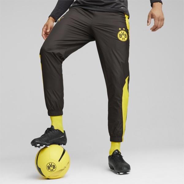Borussia Dortmund Pre-match Football Pants, PUMA Black-Cyber Yellow, large-ZAF