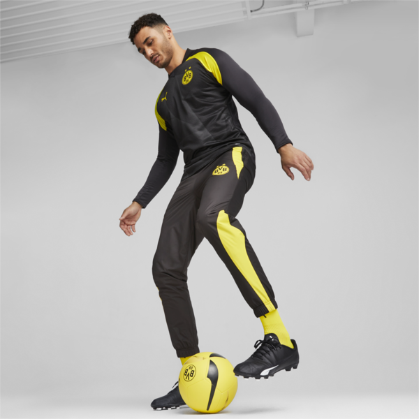 Borussia Dortmund Pre-match Football Pants, PUMA Black-Cyber Yellow, large-ZAF