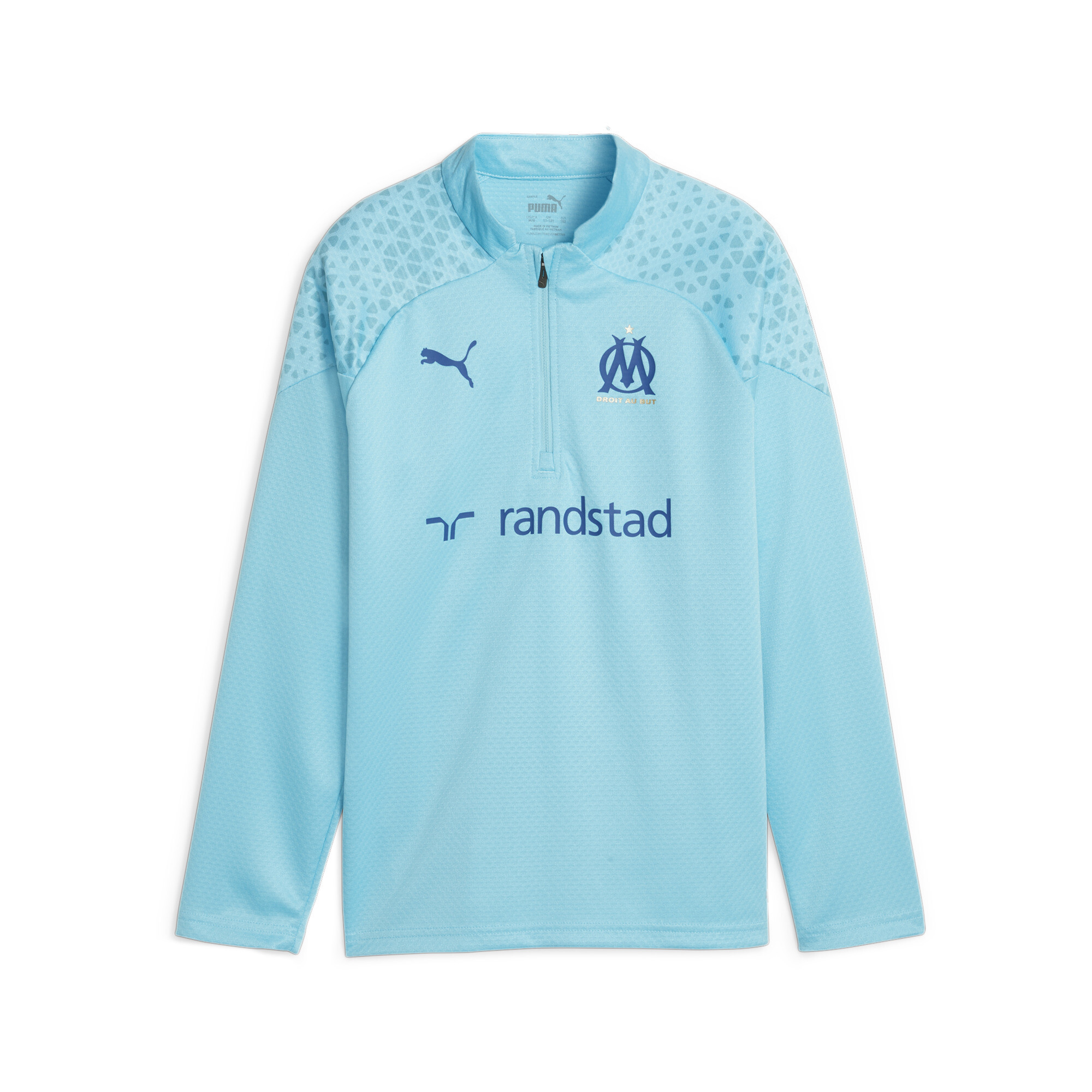 Puma Olympique De Marseille Football Youth Training Quarter-Zip Top, Blue Top, Size 5-6Y Top, Clothing
