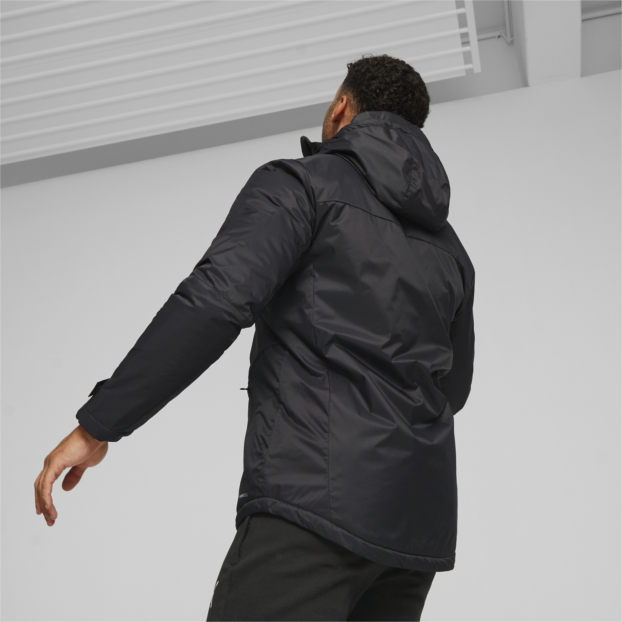 Men's Puma Olympique De Marseille Football Winter Jacket, Black, Size XL, Clothing