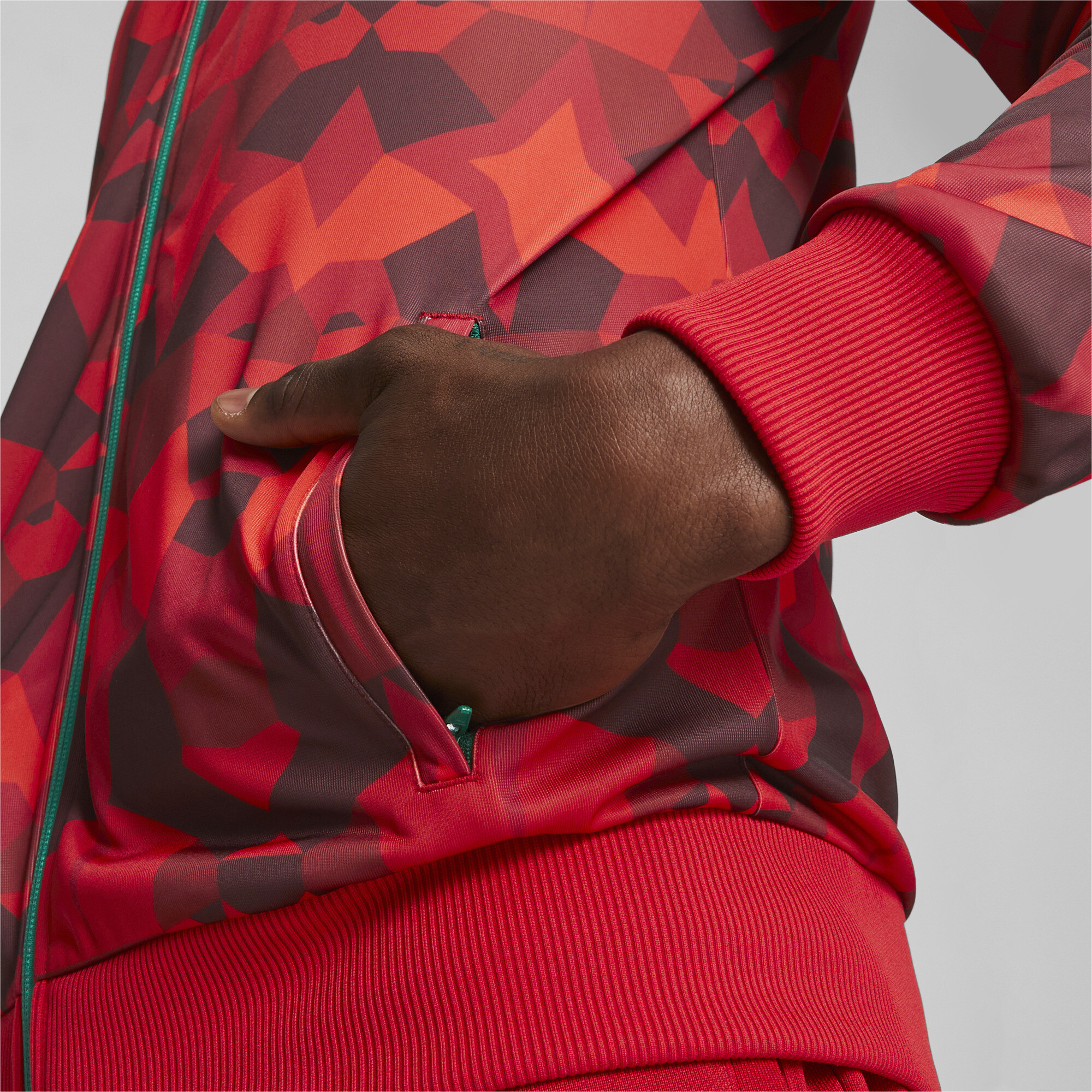 Men's PUMA Morocco FtblCulture Track Jacket Men In Red, Size Medium