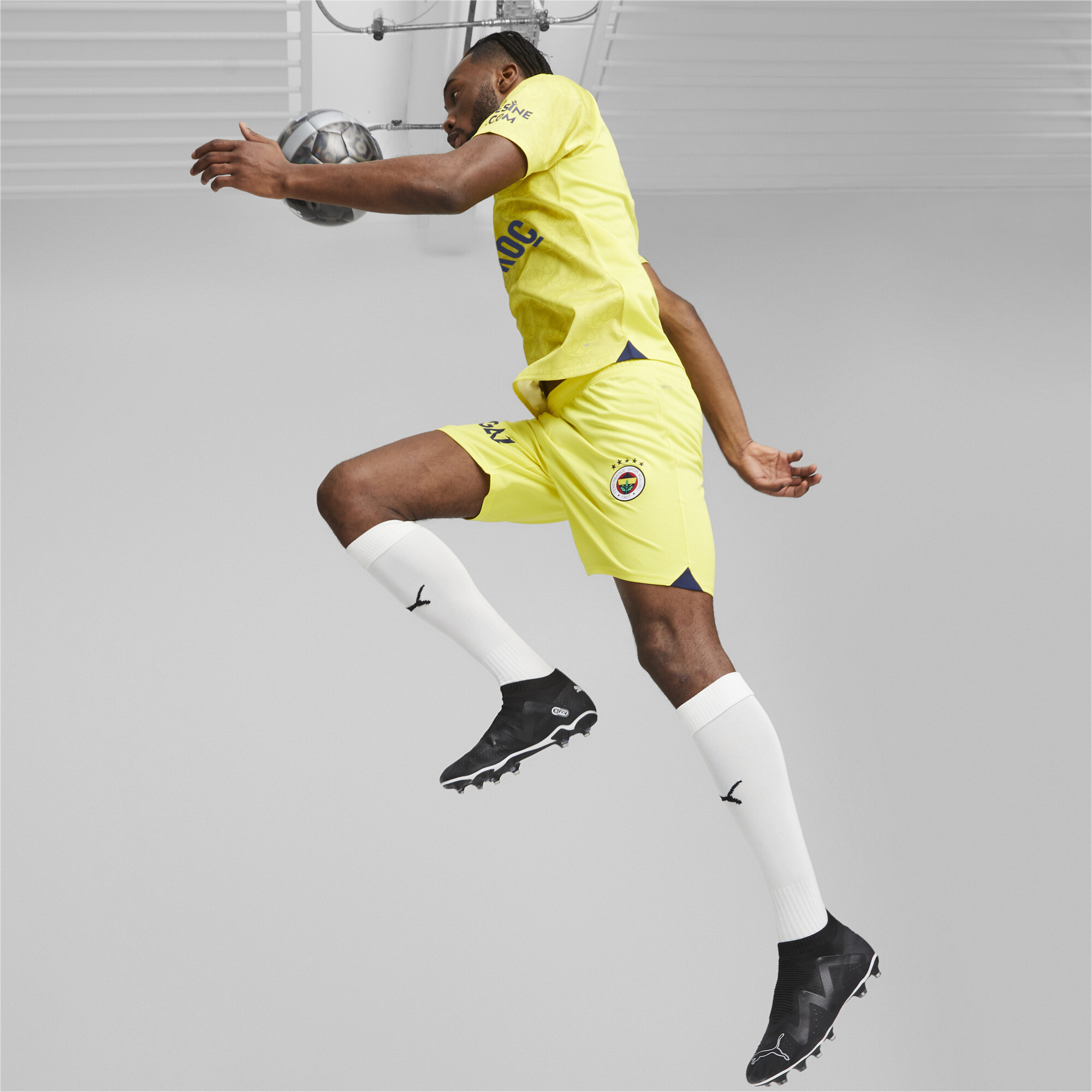 Men's Puma FenerbahÃ§e S.K. Football Shorts, Yellow, Size M, Clothing