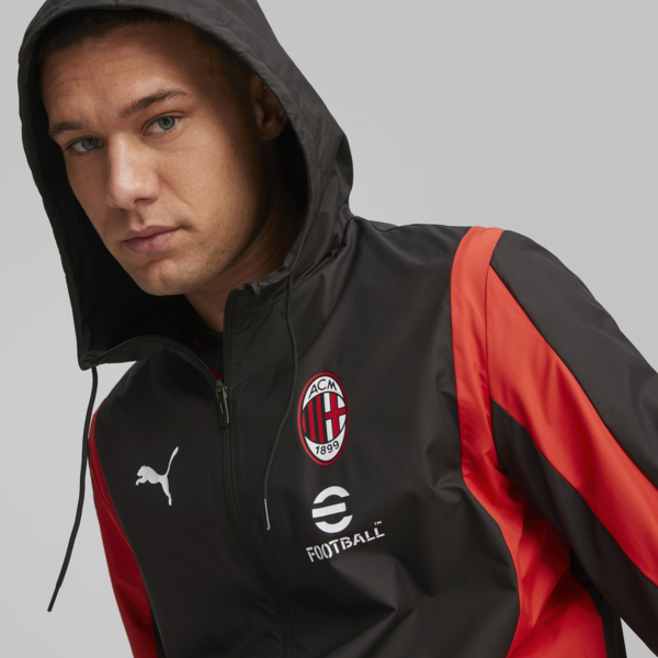 AC Milan Men's Pre-match Jacket, PUMA Black-For All Time Red, large-ZAF