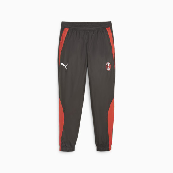 Pantalones de fútbol prematch del AC Milan, PUMA Black-For All Time Red, large-ARG