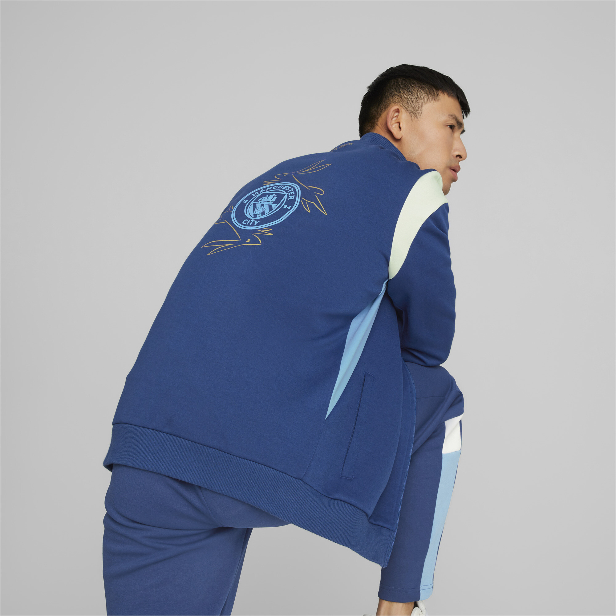 Men's PUMA Manchester City Chinese New Year Track Jacket In Blue, Size Small