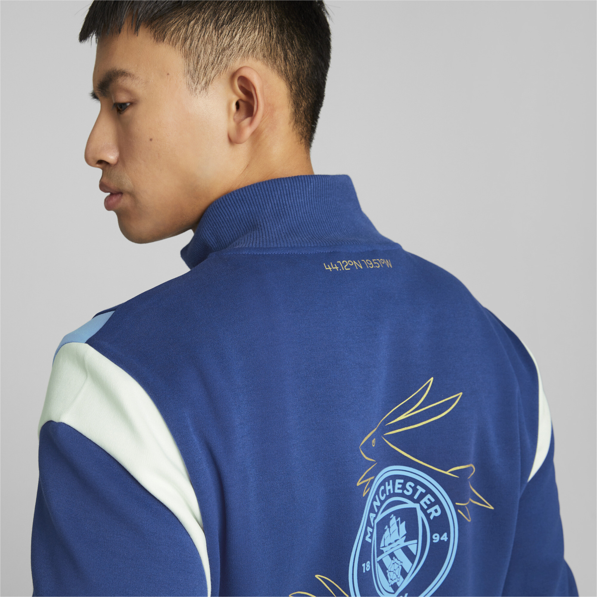 Men's PUMA Manchester City Chinese New Year Track Jacket In Blue, Size 2XL