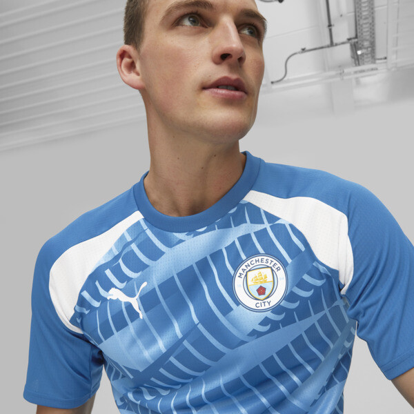 Manchester City Men's Pre-match Jersey, Lake Blue-PUMA White, large-ZAF