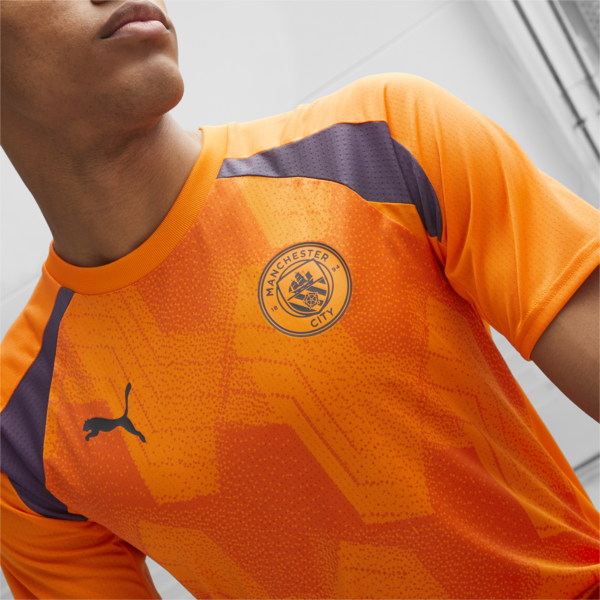 Manchester City Men's Pre-match Jersey, Orange Popsicle-Strong Gray, large-ZAF