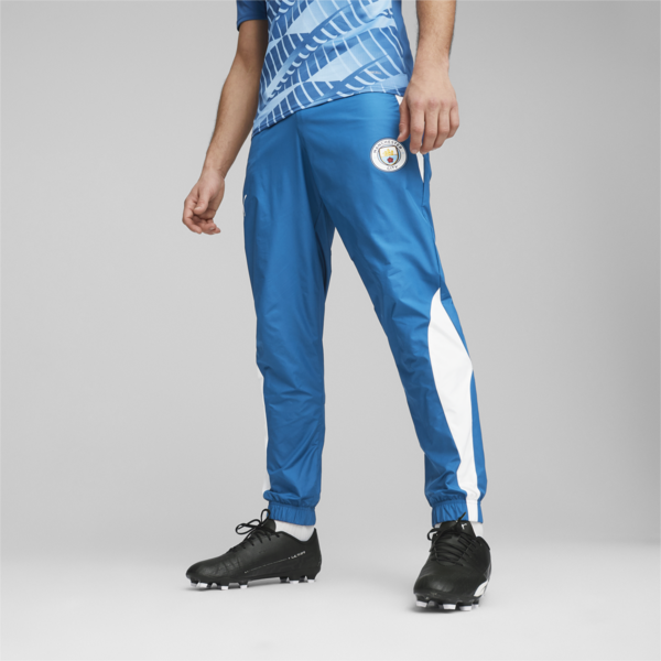 Manchester City F.C. Pre-match Woven Pants Men, Lake Blue-PUMA White, large-ZAF
