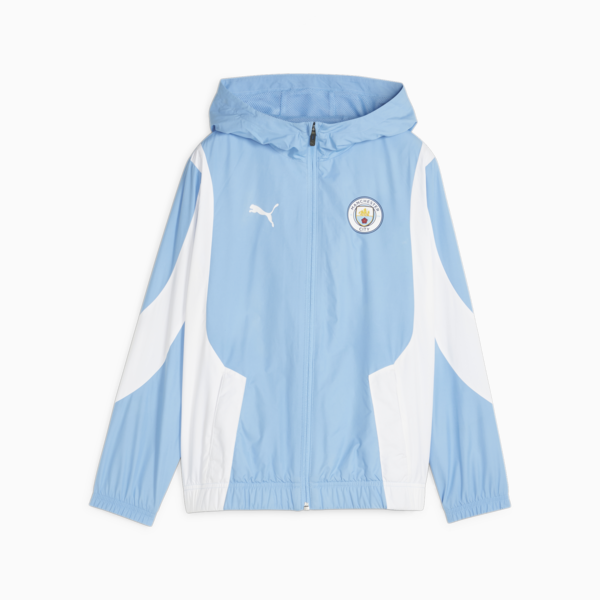 Manchester City F.C. Pre-match Anthem Jacket Youth, Team Light Blue-PUMA White, large-ZAF