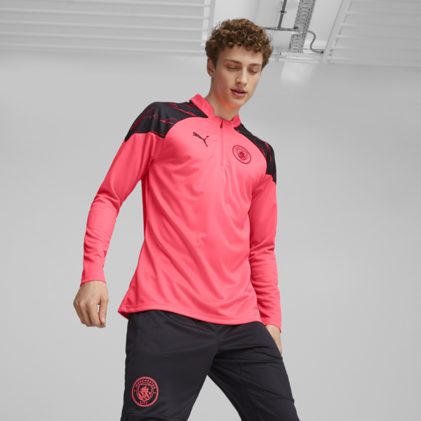 Buzo Manchester City de training de fútbol con cierre de un cuarto, Sunset Glow-Dark Navy, large-ARG