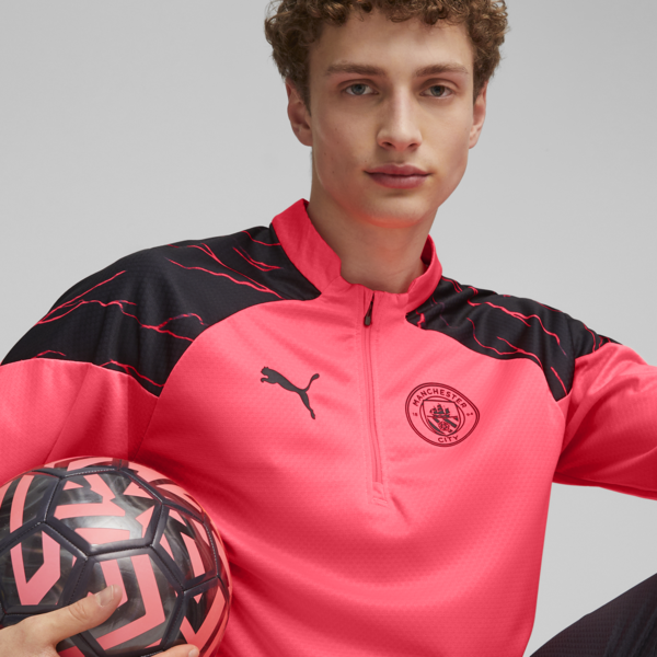 Buzo Manchester City de training de fútbol con cierre de un cuarto, Sunset Glow-Dark Navy, large-ARG