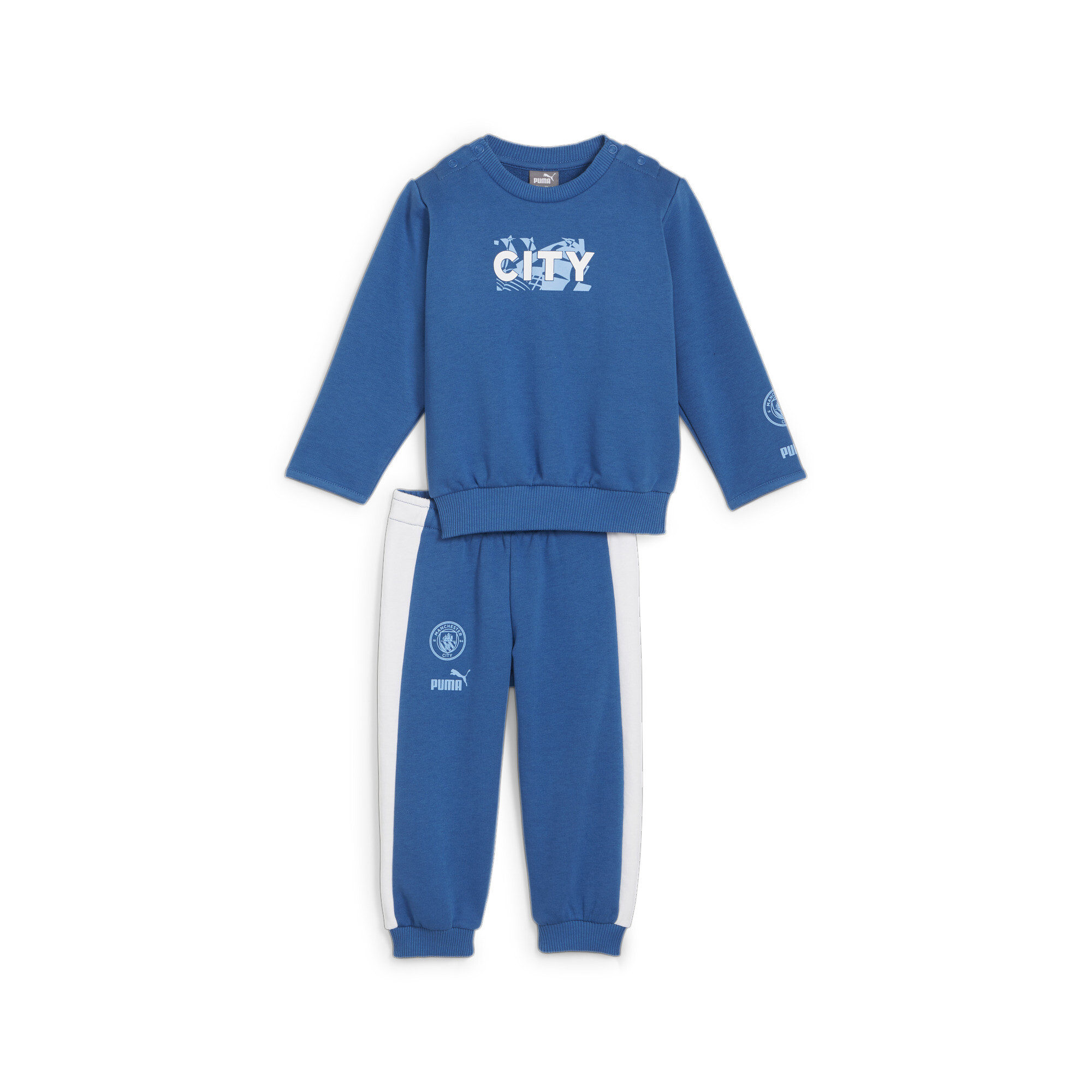 Puma Manchester City Ftbl Core Toddlers' Tracksuit, Blue, Size 15-16Y, Clothing