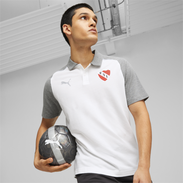 Chomba para hombre Independiente Casuals, PUMA White-Medium Gray Heather, large-ARG