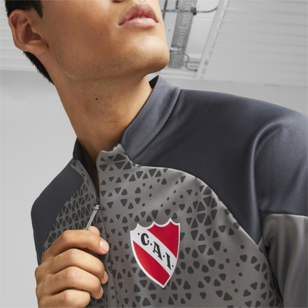 Buzo de fútbol con cierre para hombre de Independiente, Flat Medium Gray-Strong Gray, large-ARG