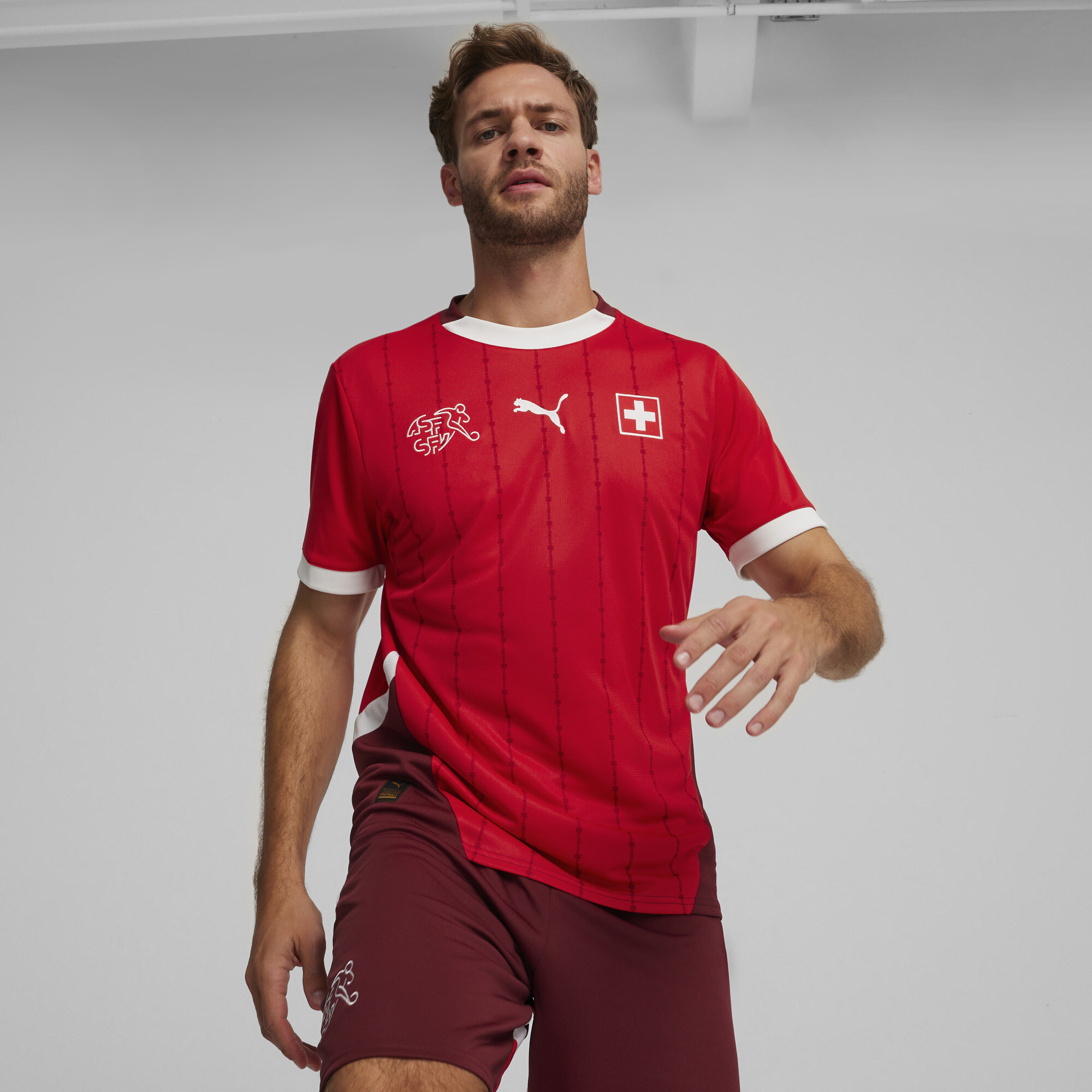 Puma Schweiz 2024 Fußball Heimtrikot Herren | Mit Other Pattern | Red/Regal Red | Größe: M