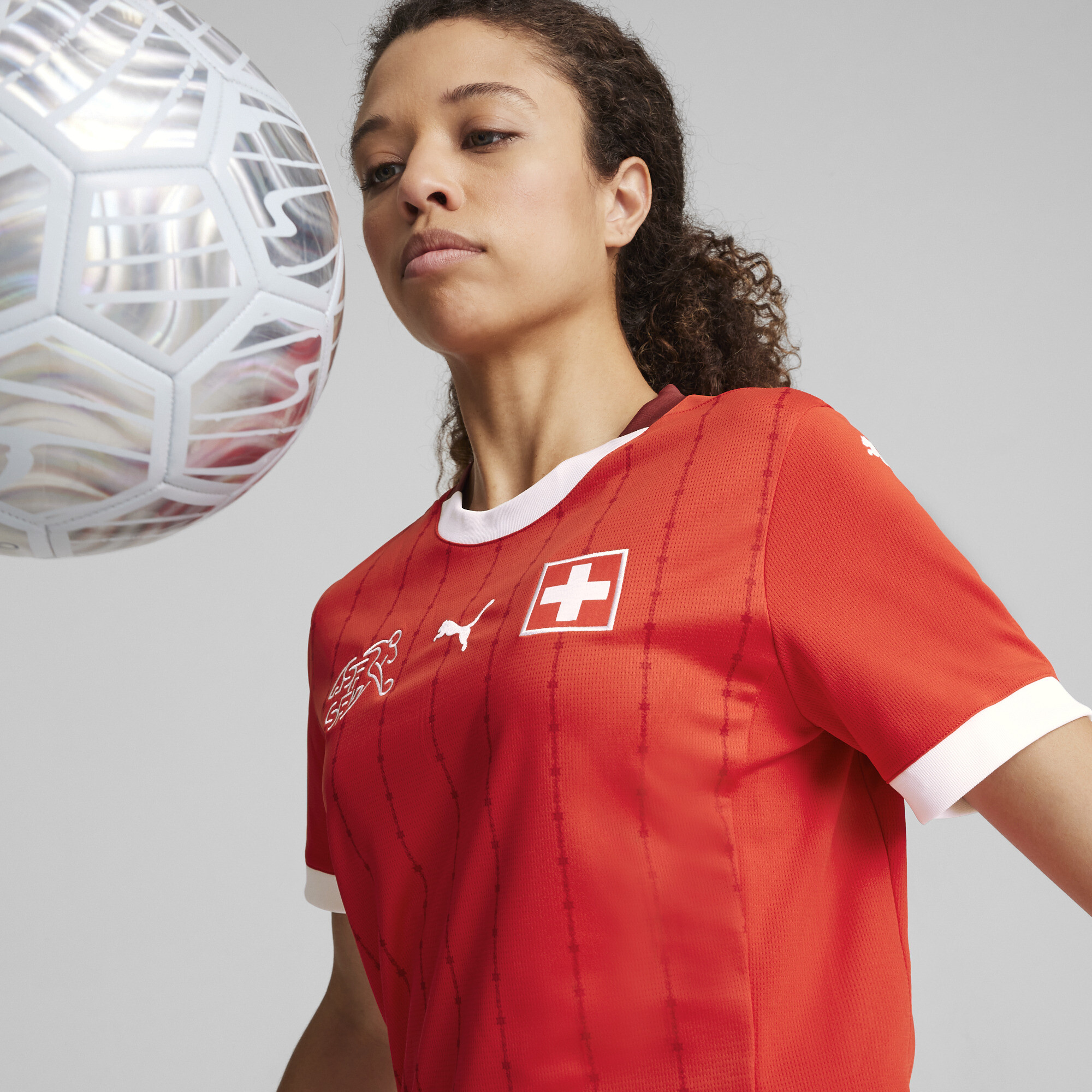 Women's Puma Switzerland 2024 Home Jersey, Red, Size XXL, Sport