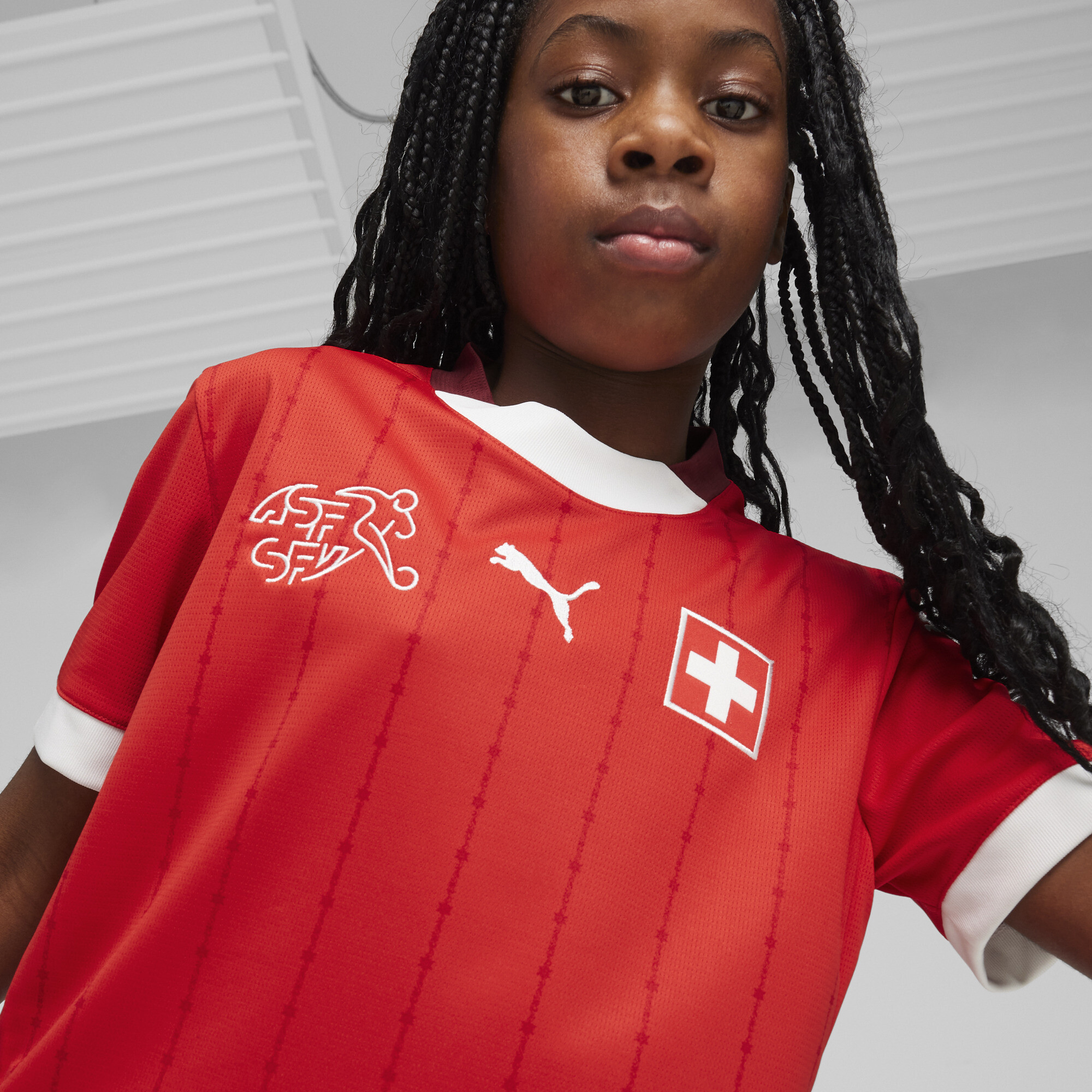 Puma Switzerland 2024 Home Jersey Youth, Red, Size 15-16Y, Clothing