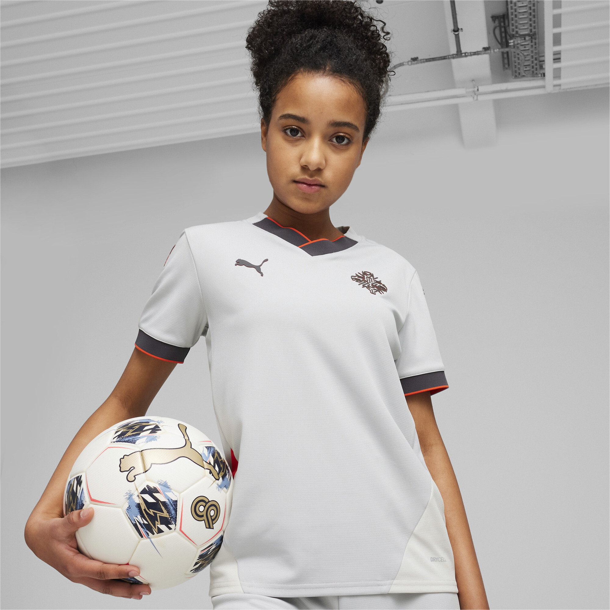 Puma Island 2024 Fußball Auswärtstrikot Teenager Für Für Kinder | Mit Other Pattern | Ash Gray/Warm Earth | Größe: 15-16...